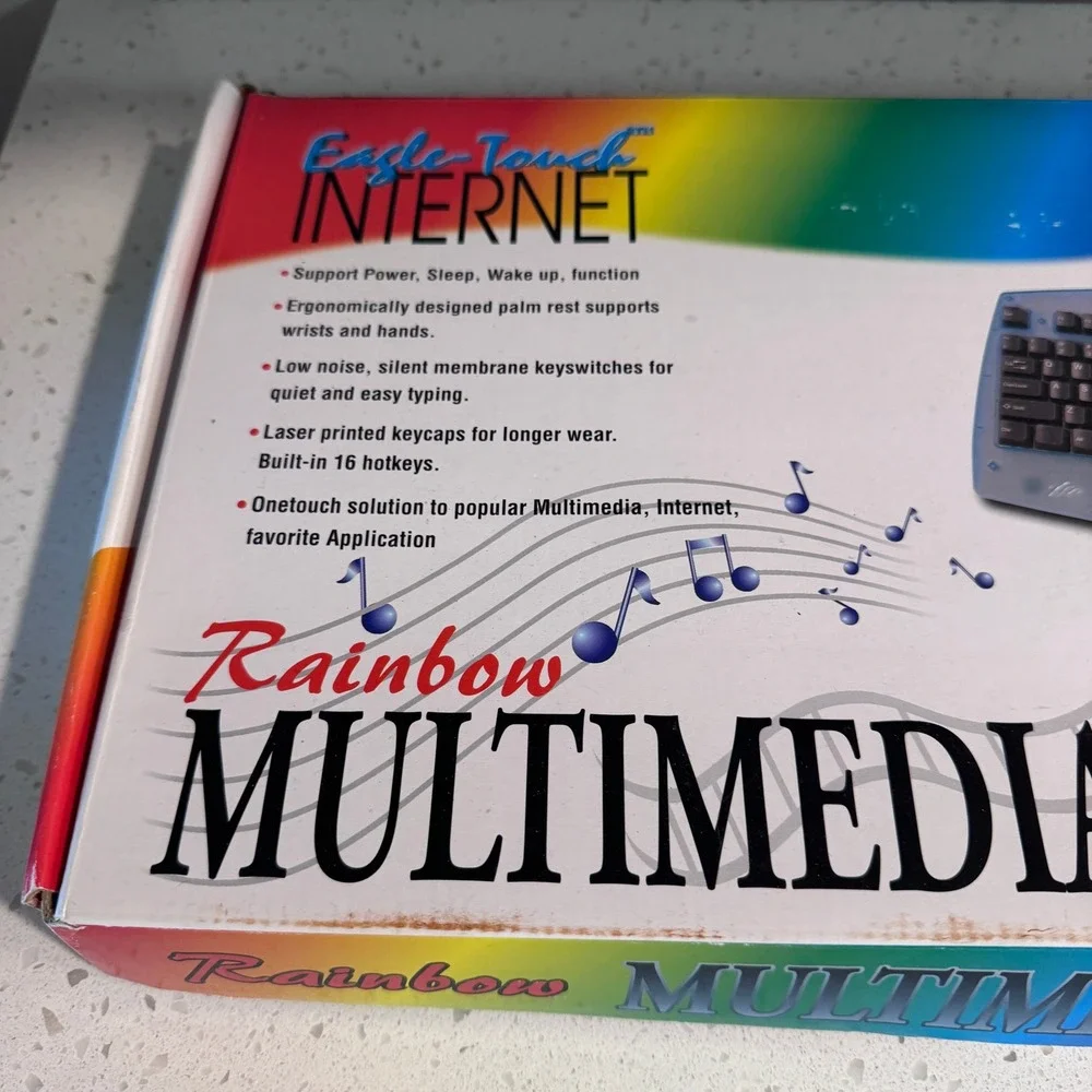 Eagle‎ Touch Rainbow Multimedia Keyboard Purple Translucent Y2K MCK-800 Vintage